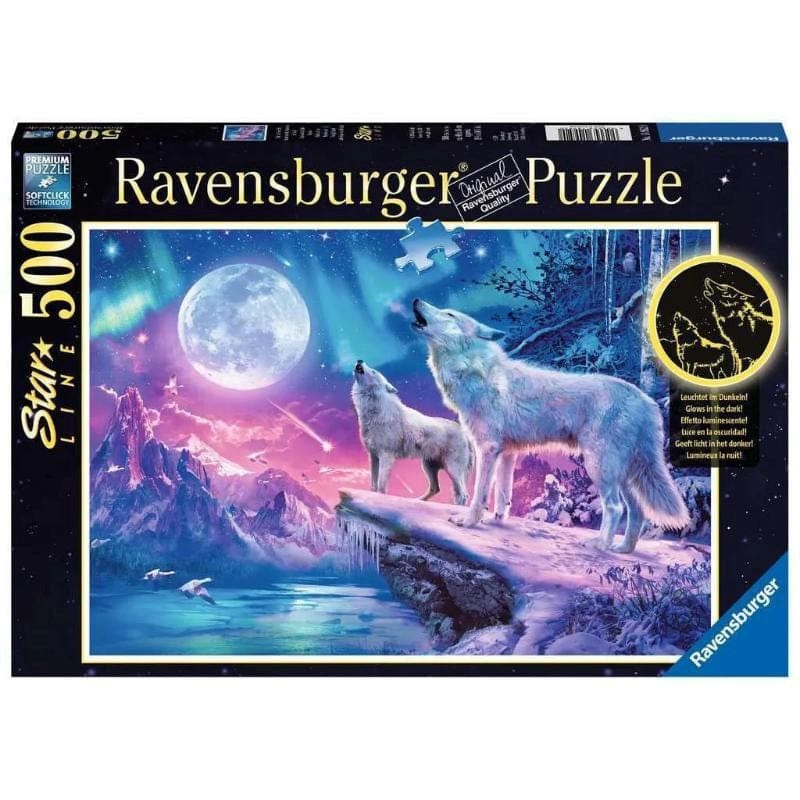Ravensburger Jigsaws Wolf In Northern Lights Starline (500pc) Ravensburger