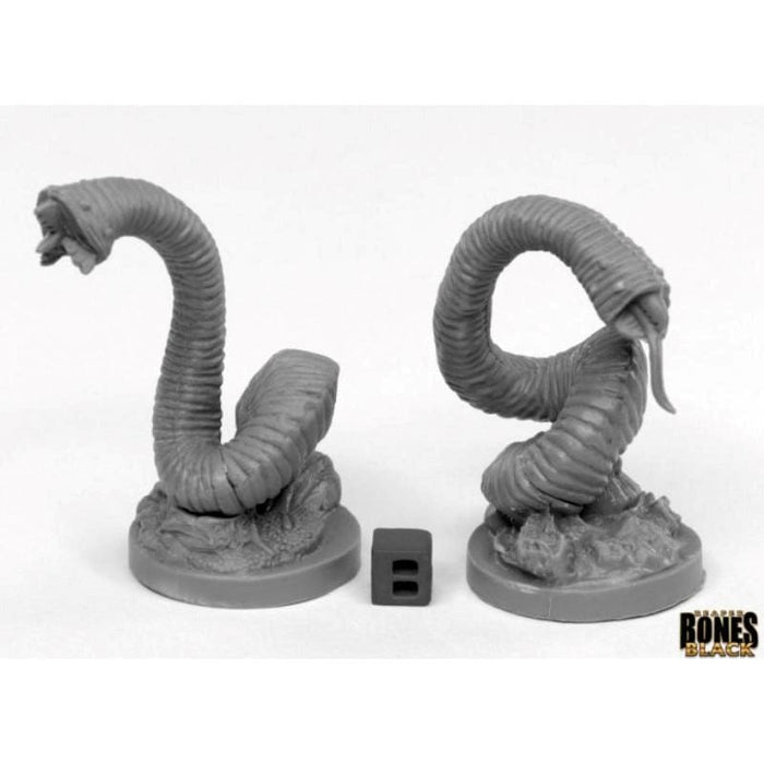 Reaper Miniatures - Bones Black - Giant Leeches (2)