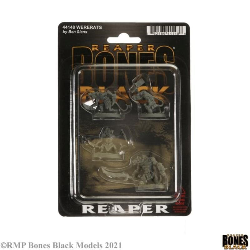 Reaper Miniatures Miniatures Reaper - Bones Black - Wererats (4)