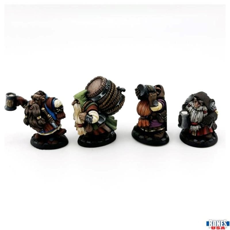 Reaper Miniatures Miniatures Reaper - Townsfolk: Dwarven Brewmeister and Patrons (4)