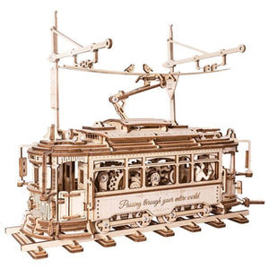 Robotime Construction Puzzles DIY - Mechanical Models Classic City Tram