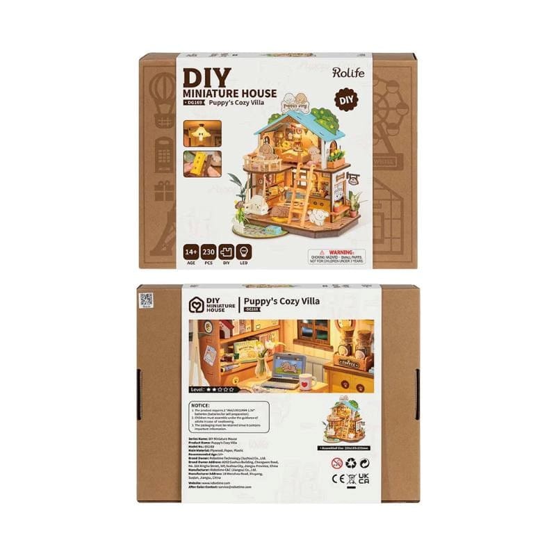 Robotime Construction Puzzles DIY Mini House - Puppys Cozy Villa