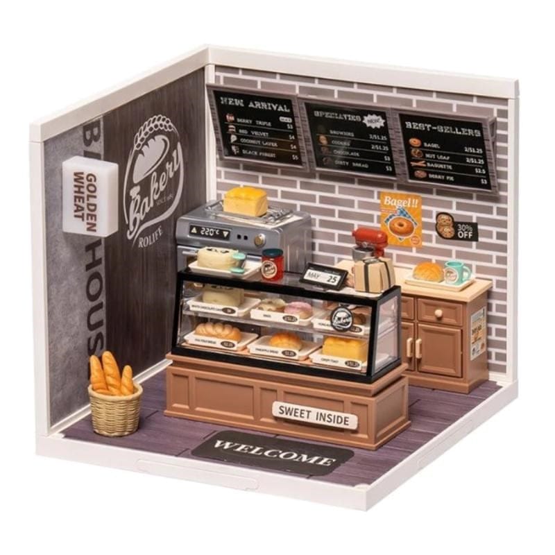 Robotime Construction Puzzles DIY Mini House - Superstore Golden Wheat Bakery