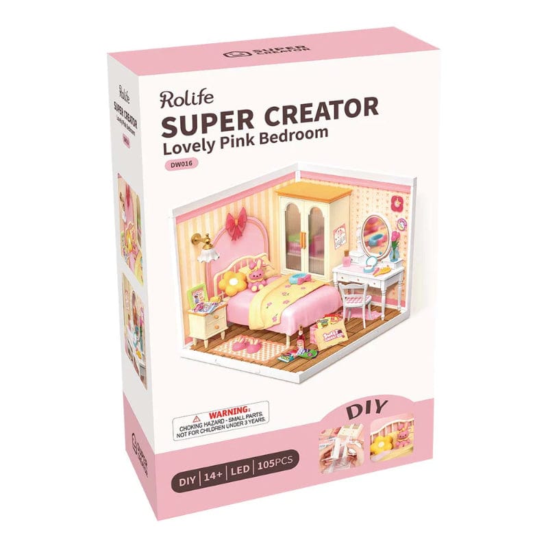 Robotime Construction Puzzles DIY Plastic Superstore - Lovely Pink Bedroom