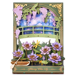 Robotime Construction Puzzles DIY Wood Bloom Craft - Glittering Water Lily