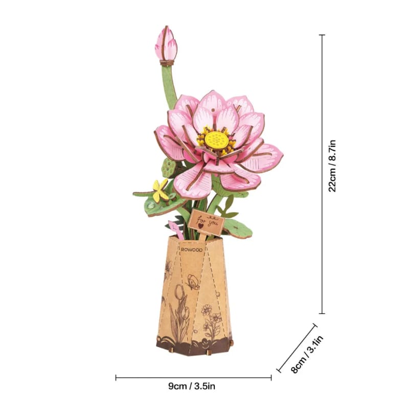 Robotime Construction Puzzles DIY Wood Bloom - Lotus