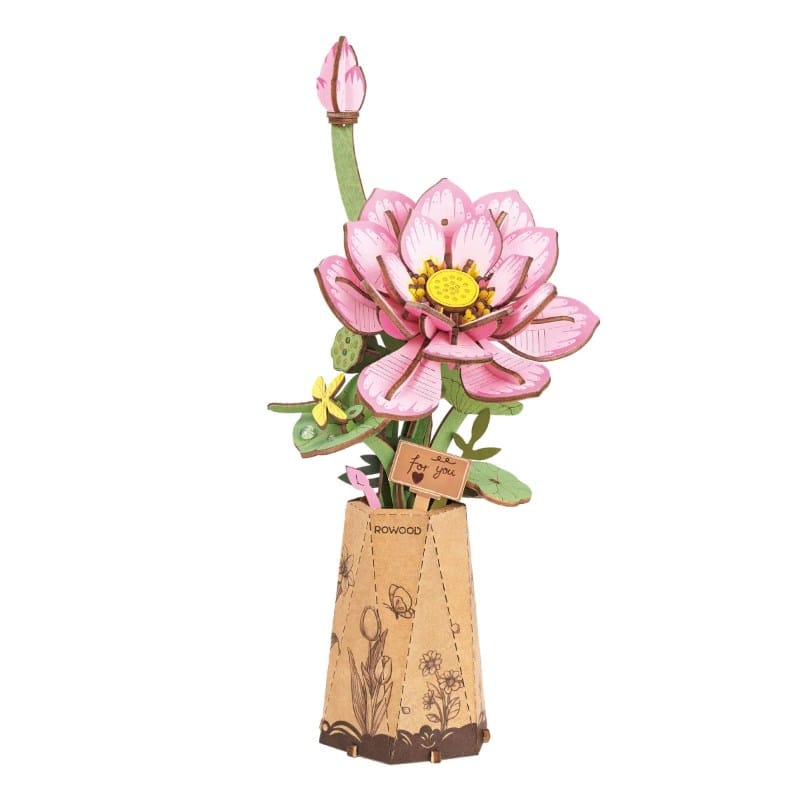 Robotime Construction Puzzles DIY Wood Bloom - Lotus