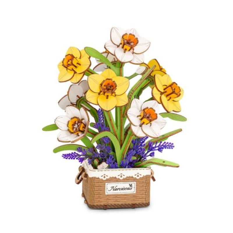 Robotime Construction Puzzles DIY Wood Bloom - Narcissus - Daffodil