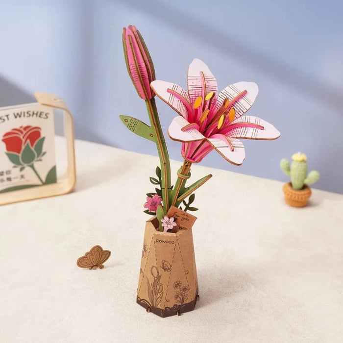DIY Wood Bloom - Pink Lily