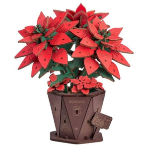 Robotime Construction Puzzles DIY Wood Bloom - Poinsettia