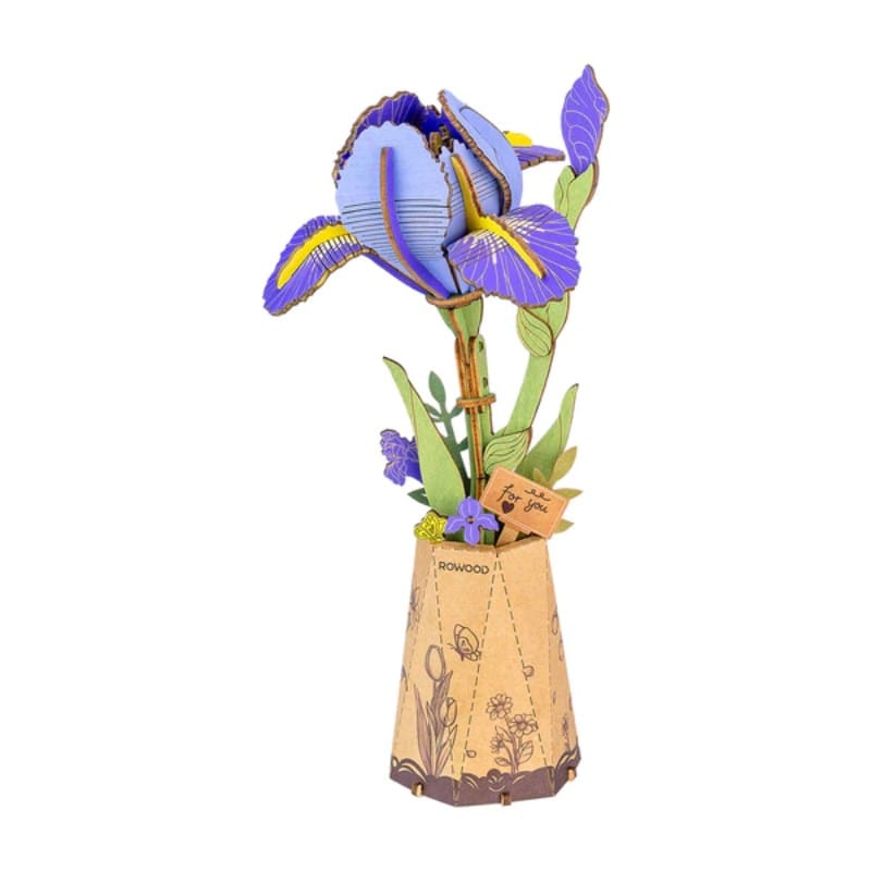 Robotime Construction Puzzles DIY Wood Bloom - Purple Iris