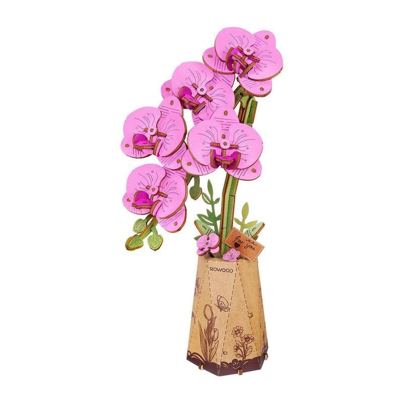 Robotime Construction Puzzles DIY Wood Bloom - Purple Moth Orchid