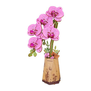 Robotime Construction Puzzles DIY Wood Bloom - Purple Moth Orchid