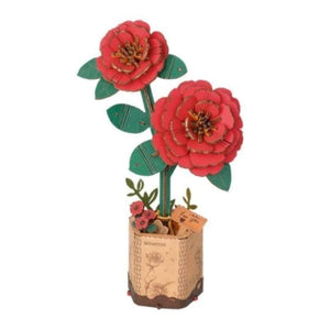 Robotime Construction Puzzles DIY Wood Bloom - Red Camelia