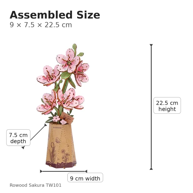 Robotime Construction Puzzles DIY Wood Bloom - Sakura