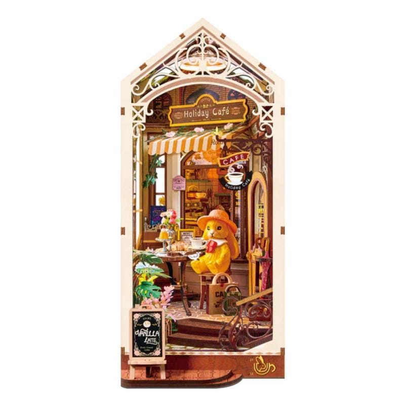 Robotime Construction Puzzles Rolife DIY Bookends - Holiday Cafe