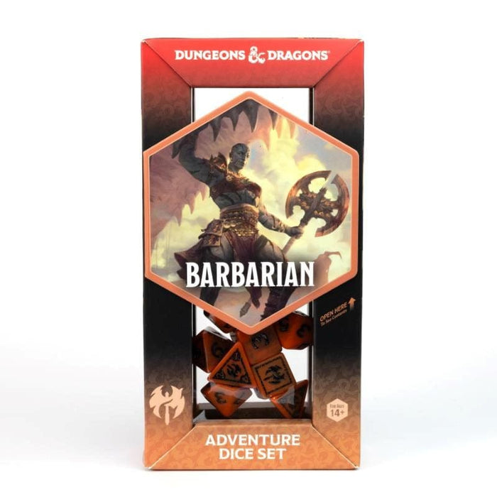 Sirius Dice - D&D Adventure Dice - Barbarian Orange