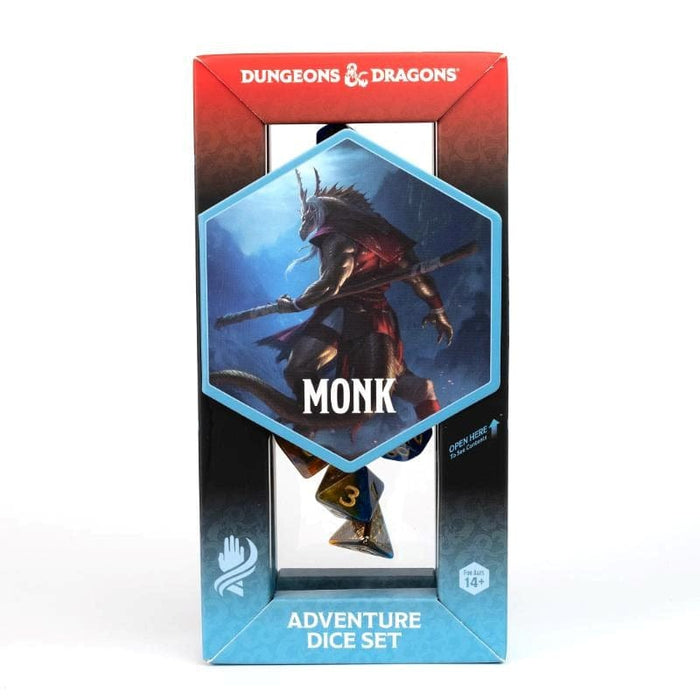 Sirius Dice - D&D Adventure Dice - Monk Blue/Gold