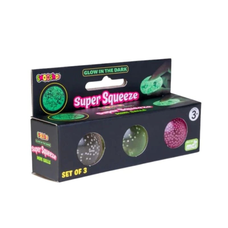 Smoosho's Novelties Smoosho's Super Squeeze - Glow in the Dark Mini Balls (3pc) (Assorted)