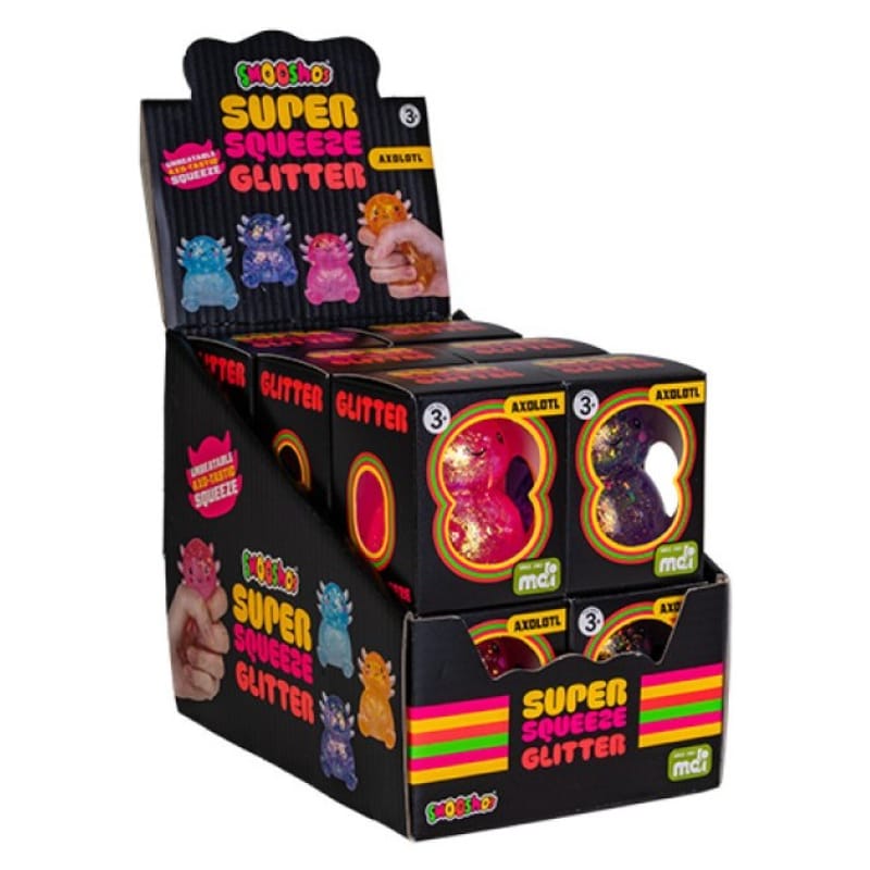 Smoosho's Novelties Squishy Glitter Axolotl (Assorted)