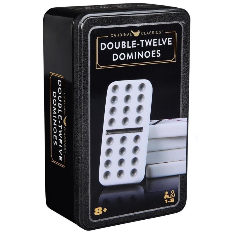 Spin Master Classic Games Dominoes - Double 12 Coloured with Mexican Train in Tin (Cardinal Classics) (Refresh)