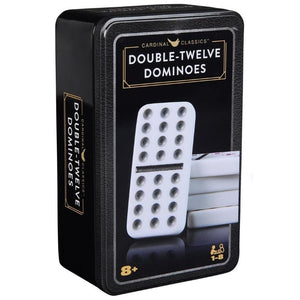 Spin Master Classic Games Dominoes - Double 12 Coloured with Mexican Train in Tin (Cardinal Classics) (Refresh)