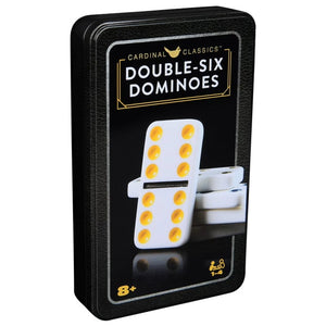 Spin Master Classic Games Dominoes - Double 6 Coloured in Tin (Cardinal Classics) (Refresh)
