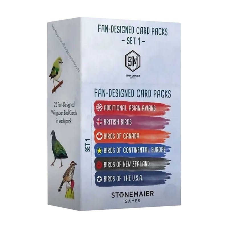 Stonemaier Games Board & Card Games Wingspan - Fan Designed Packs - Set 1 - Display Box (Set of 6)