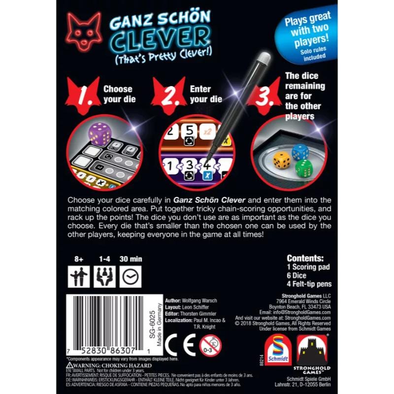 Stronghold Games Board & Card Games Ganz Schon Clever (That's Pretty Clever!)
