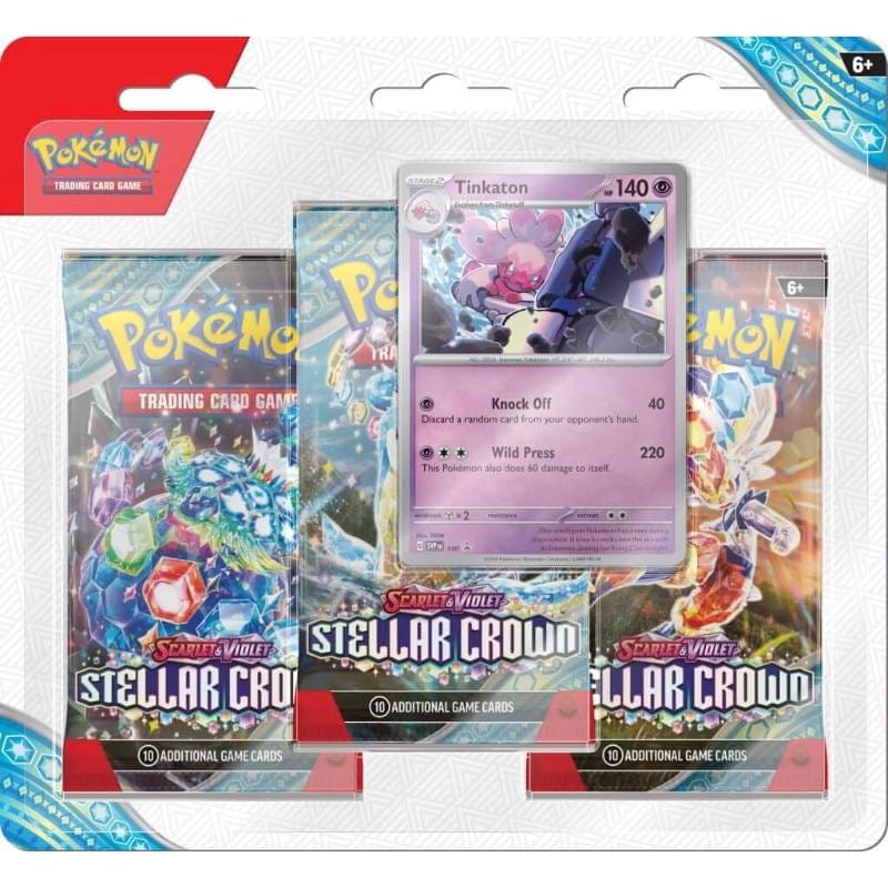The Pokemon Company Trading Card Games Pokemon TCG - Scarlet & Violet 7 - Stellar Crown - 3 Booster Blister (Preorder - 13/09/2024 Release)