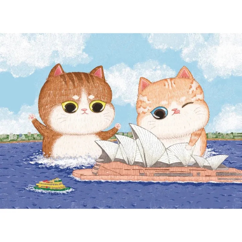 The Puzzle Collab Jigsaws Sydney Opera House and Cats (99pc Micro) The Puzzle Collab