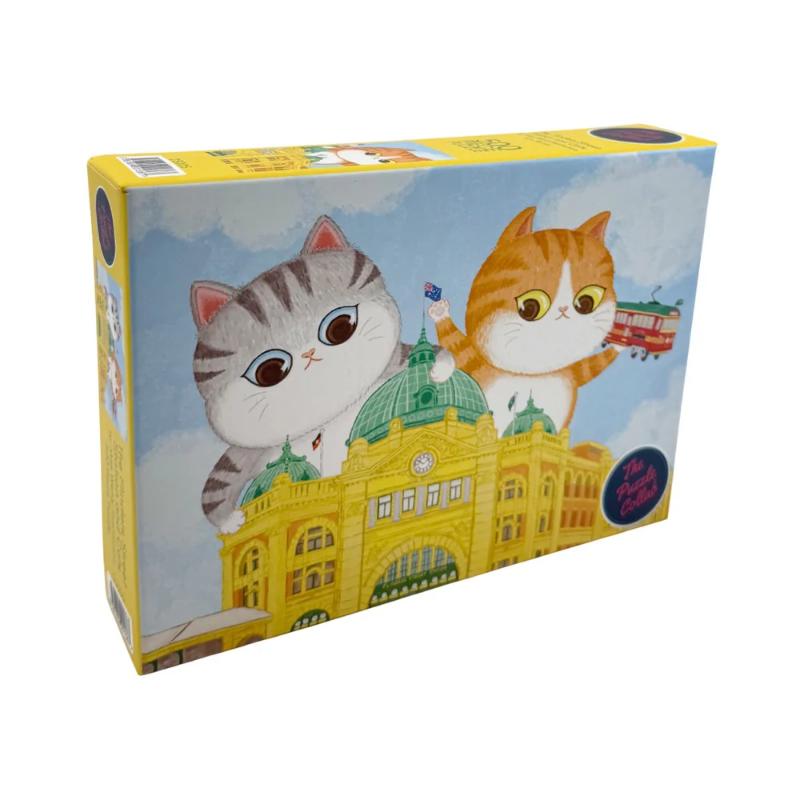 The Puzzle Collab Jigsaws The Flinders Street Station and Cats Puzzle (500pc)