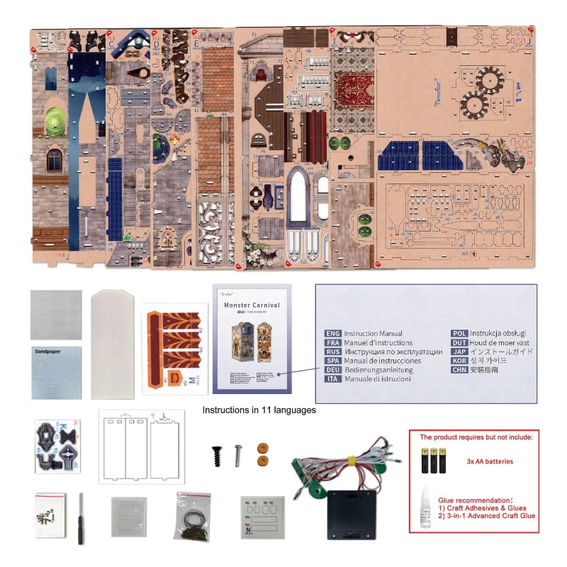 Tonecheer Construction Puzzles Tonecheer DIY - Book Nook Monster Carnival