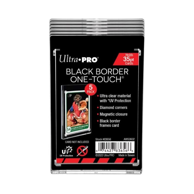 Ultra Pro Trading Card Games Card Protectors - Ultra Pro - 35pt UV One Touch - Magnetic Closure Black Border (5 pack)