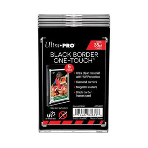 Ultra Pro Trading Card Games Card Protectors - Ultra Pro - 35pt UV One Touch - Magnetic Closure Black Border (5 pack)