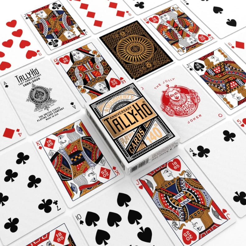 United States Playing Card Company Playing Cards Playing Cards - Tally-Ho 140th Anniversary Metalluxe (Limited Edition)