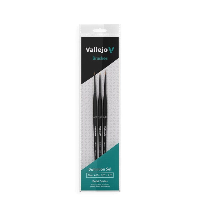 Brush - Vallejo - Detail Definition Set - Synthetic Fibers (Sizes 4/0, 3/0 & 2/0)