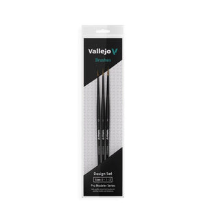 Vallejo Hobby Brush - Vallejo - Pro Modeler - Design Set - Natural Hair (Sizes 0, 1 & 2)