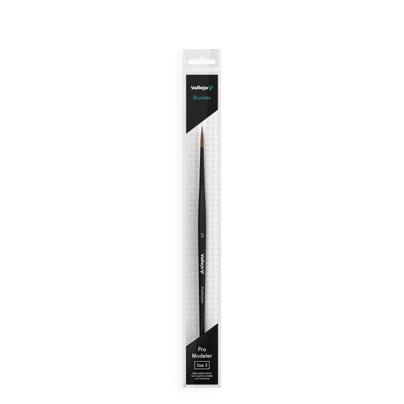 Vallejo Hobby Brush - Vallejo - Pro Modeler - Natural Hair Round Brush No. 3