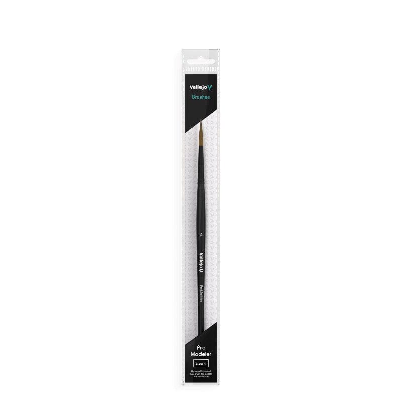 Vallejo Hobby Brush - Vallejo - Pro Modeler - Natural Hair Round Brush No. 4