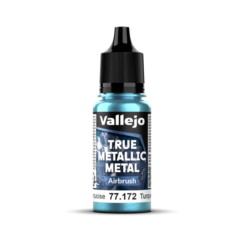 Vallejo Hobby Paint - Vallejo True Metallic Metal - Airbrush - Hydra Turquoise - 18 ml