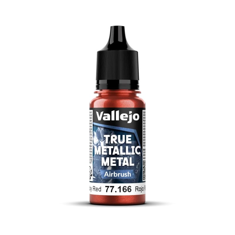 Vallejo Hobby Paint - Vallejo True Metallic Metal - Airbrush - Ruby Red - 18 ml
