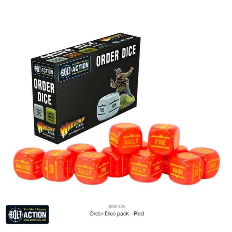 Warlord Games Miniatures Bolt Action - Order Dice - Red (12)