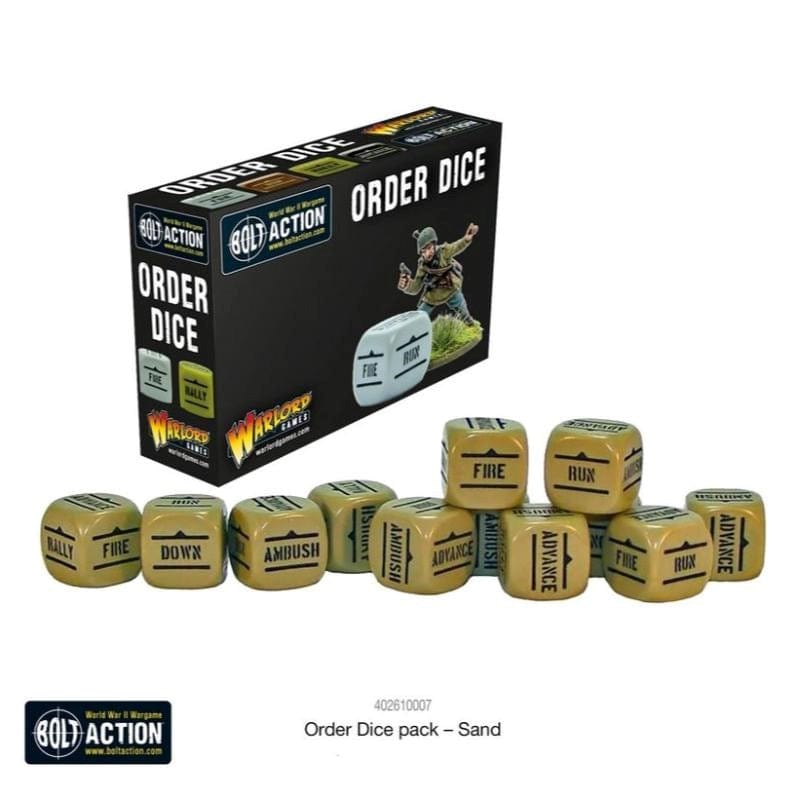 Warlord Games Miniatures Bolt Action - Order Dice - Sand (12)