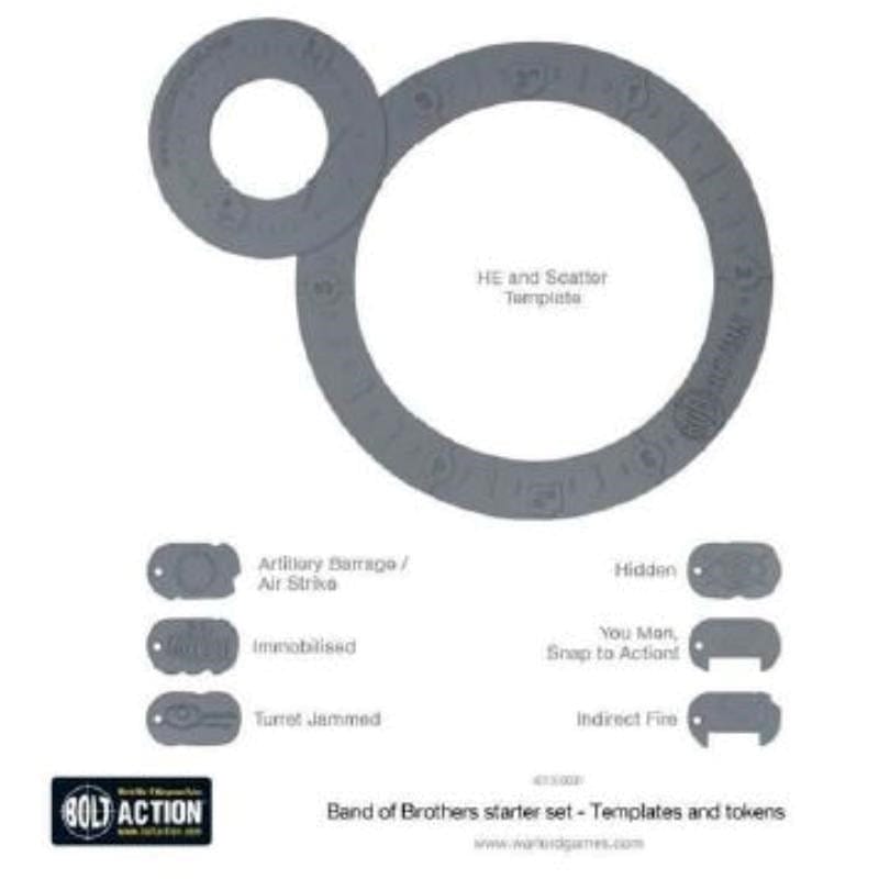 Warlord Games Miniatures Bolt Action - Template and Token Set