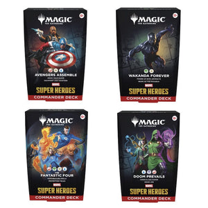 Wizards of the Coast Trading Card Games Magic: The Gathering - Marvel Super Heroes - Commander Deck Display (4 Decks)