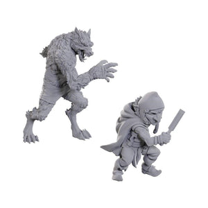 WizKids Miniatures Critical Role Unpainted Miniatures - Chetney Pock O'Pea & Werewolf (September 2024 Release)