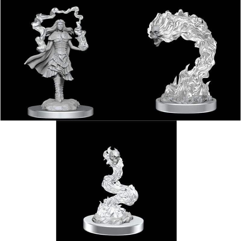 WizKids Miniatures Wizkids Unpainted Miniatures - Nolzur's - Dark Spellcaster & Flameskulls (July 23 Release)