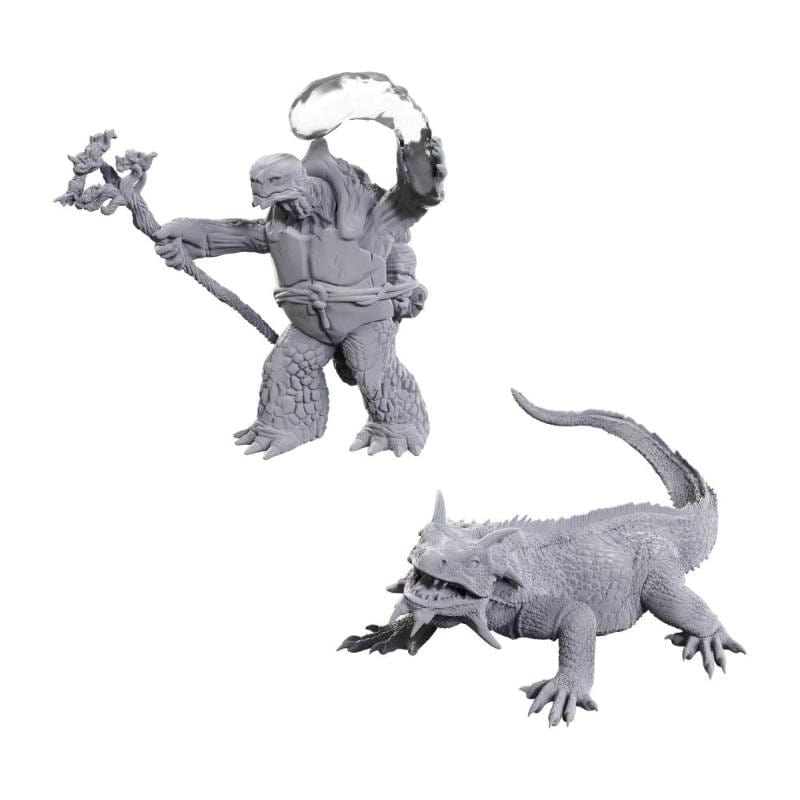 WizKids Miniatures Wizkids Unpainted Miniatures - Nolzur's - Tortle Druid & Wild Shape Giant Lizard (January 2025 Release)