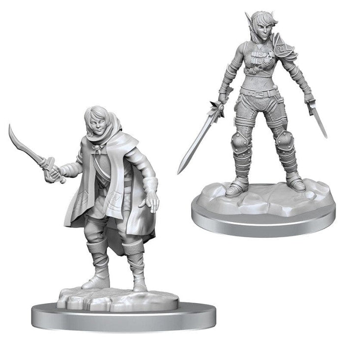 Wizkids Unpainted Miniatures - Nolzurs - Elf Rogue & Half-Elf Rogue Protege